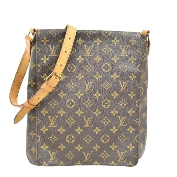 LOUIS VUITTON Musette Shoulder Bag Monogram Leather Brown France M51256 39TA132 - Picture 1 of 16